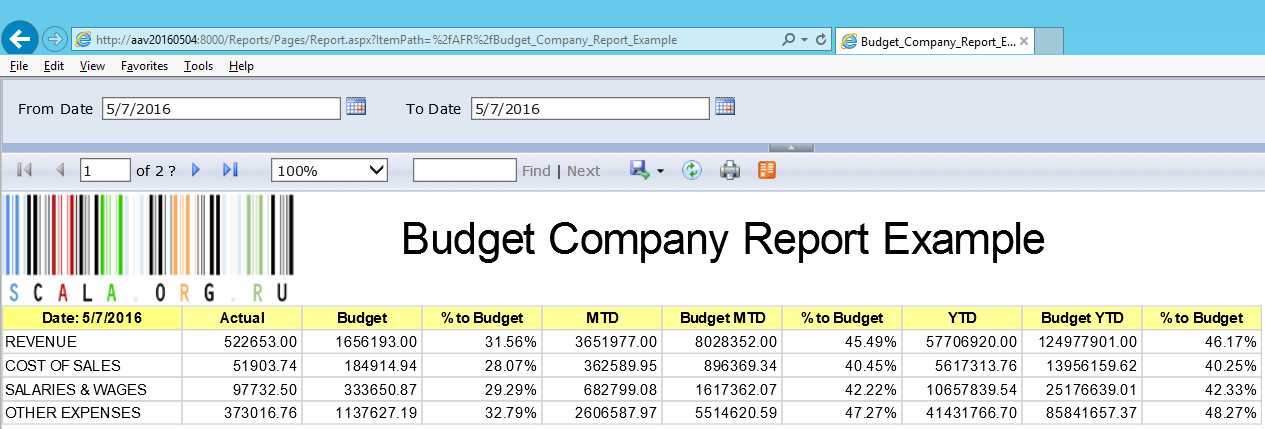 Budget Company Report Example