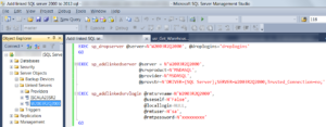 Express With Advanced Tools Add Linked Server